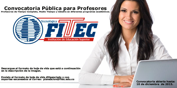 CONVOCATORIA PÚBLICA PARA PROFESORES PRIMER SEMESTRE DE 2016 - Imagen 1